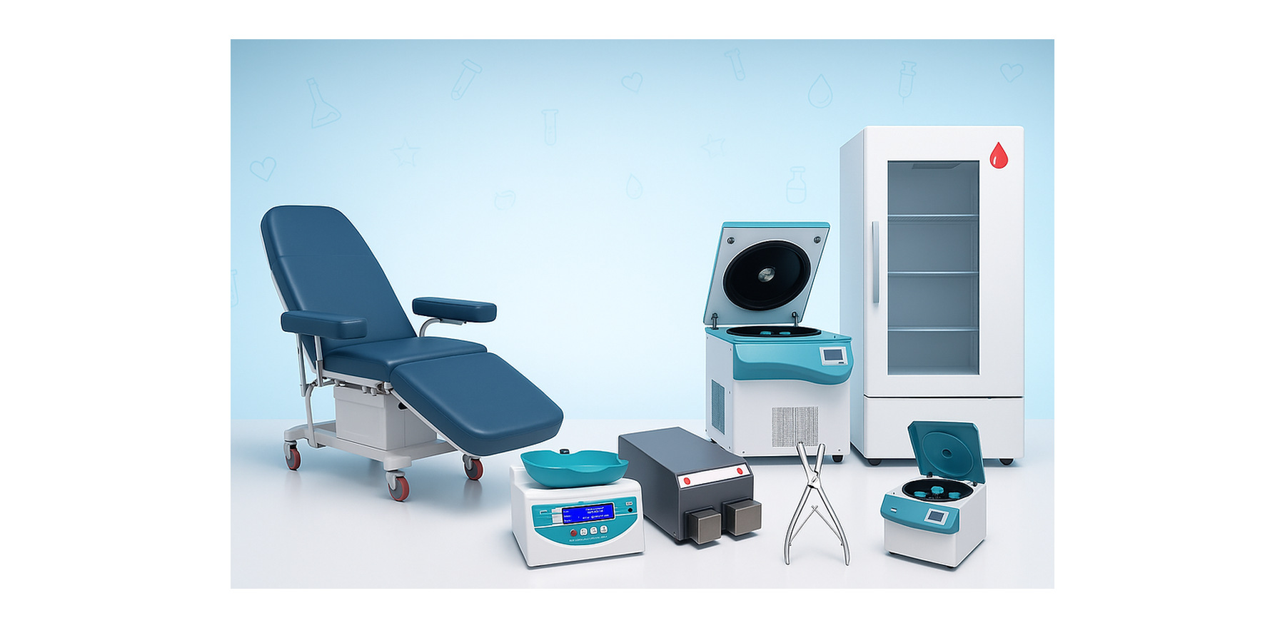 Phlebotomy Chair, Sample Handling and Refrigeration Equipment